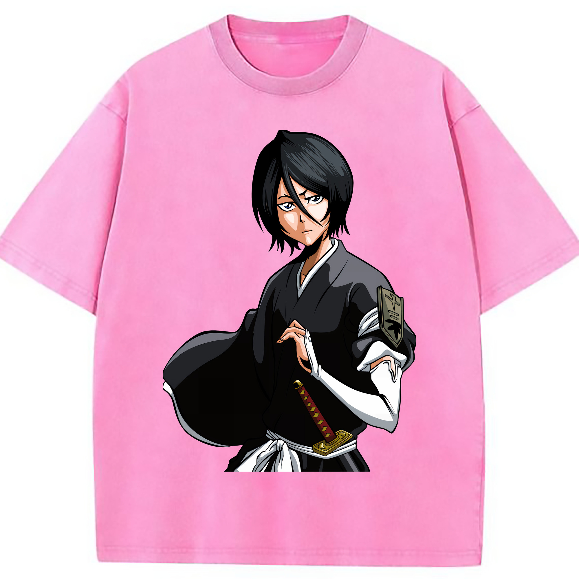 （画像用） ブリーチ 朽木ルキア BLEACH Kuchiki Rukia 綿100% ヴィンテージ風 半袖Tシャツ（フロントプリント）
